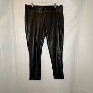 MIXIT Womens Faux Leather Leggings Pants Black XL Stretch Imitation Leather Goth